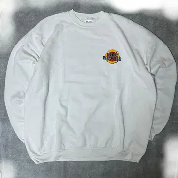 SANTEE 맨투맨 00s FIRE RESCUE 프린트 화이트