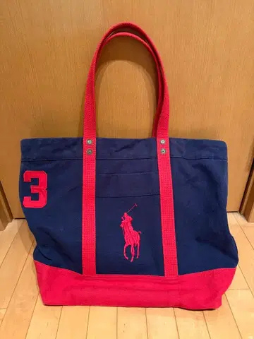 POLO 랄프 로렌 토트백 네이비 x 레드