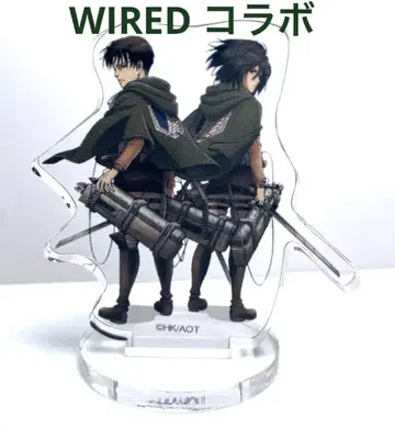 레어 WIRED 콜라보 진격의 거인 아크릴 스탠드 리바이 미카사