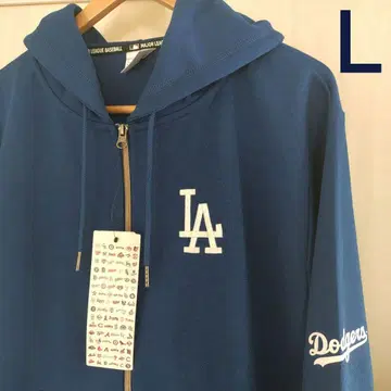 다저스 프론트 지퍼 후드티 블루 L 트레이닝복 맨투맨 MLB