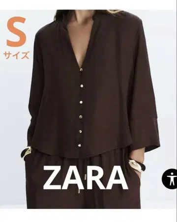 ZARA 대나무 블라우스 S 브라운 가을 옷