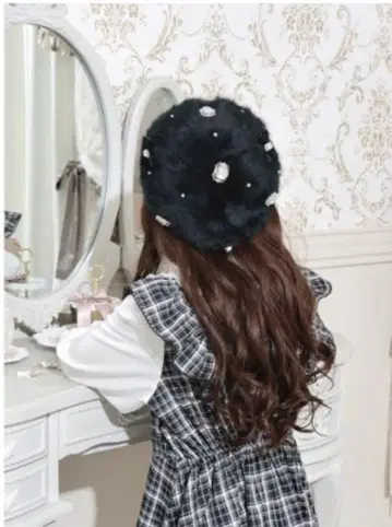 [ 미사용품 ] NOEMIE 비쥬 리본 베레모 블랙