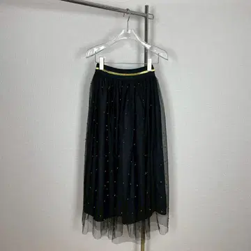 스커트 튤 라메 스터드 블랙 의상 할로윈