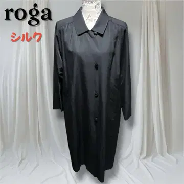 [ 새상품급 ] roga 코트 실크 블랙 롱 포멀 큐프라 실크