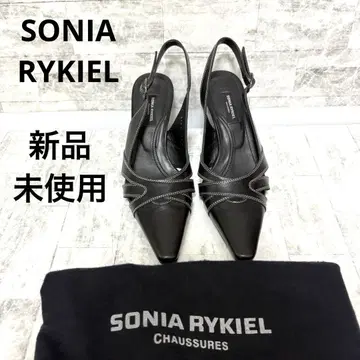 새상품 [SONIA RYKIEL] 22.5cm 블랙 슬링백 펌프스