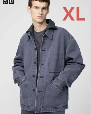 사이즈 XL UNIQLO U 오버 사이즈 컬러 데님 자켓 그레이