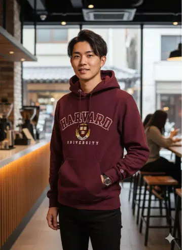 Champion 하버드 대학 후드티 S 사이즈 버건디