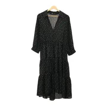 자라 원피스 도트 무늬 L 블랙