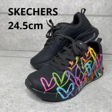 SKECHERS 하트 무늬 스니커즈 우노 라이트 하트 오브 하츠 24.5