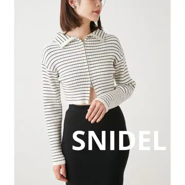 [ SNIDEL ] 프론트 지퍼 니트 풀오버