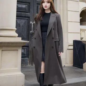 herlipto Double-Breasted Long Blazer