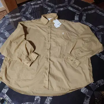 베이지 버튼 다운 셔츠 자켓 size 14