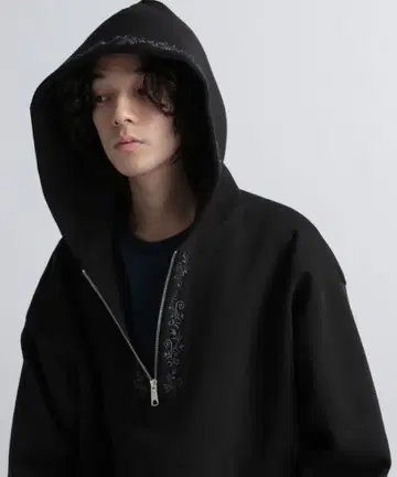 HARE 하프 지퍼 슈 분또 후드티