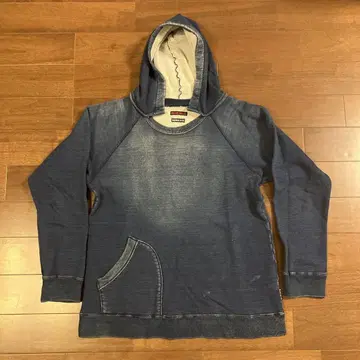 BLUE BLUE INDIGODYE 후드 부착 후드티