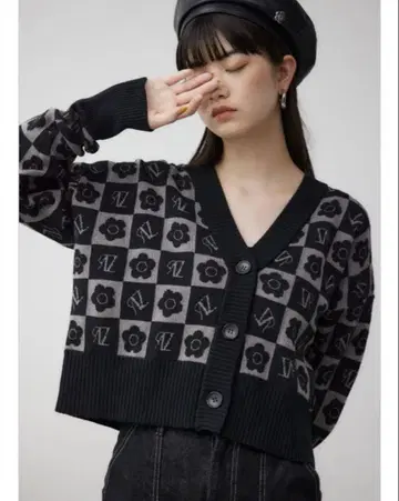 AZUL by moussy MARY QUANT x AZUL 로고 가디건