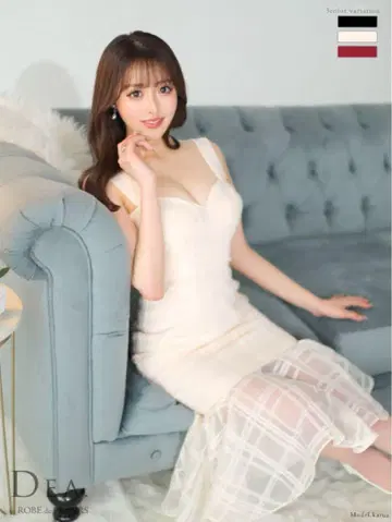 로브 드 플뢰르 화이트 플레어 머메이드 드레스 사이즈 S