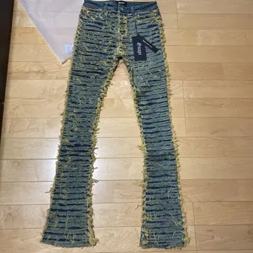 새상품 32 GUAPI 플레어 데님 스키니 데미지 청바지