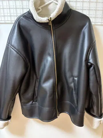 OPAQUE.CLIP 페이크 무스탕 블루종