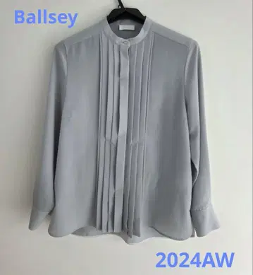 Ballsey 클리어 데신 메탈 버튼 셔츠 블라우스 라이트 그레이