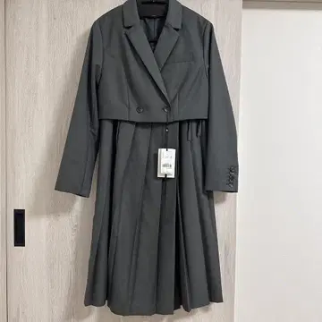 Ameri 아메리 셋업 숏 자켓 롱 스커트 그레이 S