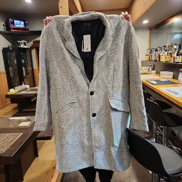 헤링본 무늬 3L 체스터 코트 그레이 계열