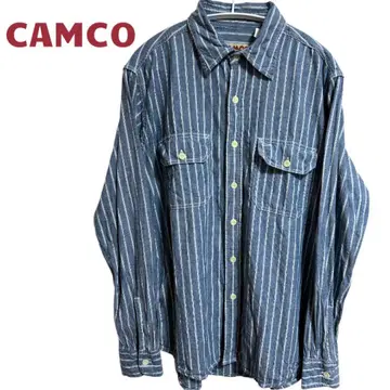 CAMCO 블루 스트라이프 긴팔 셔츠 M 사이즈