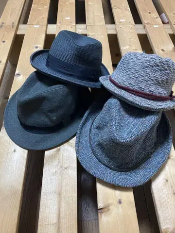 새상품급 남성용 햇 4 Harris Tweed etc -