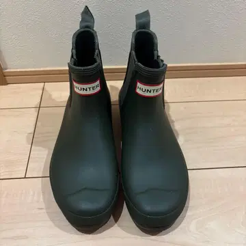 헌터 다크 그린 숏 레인부츠