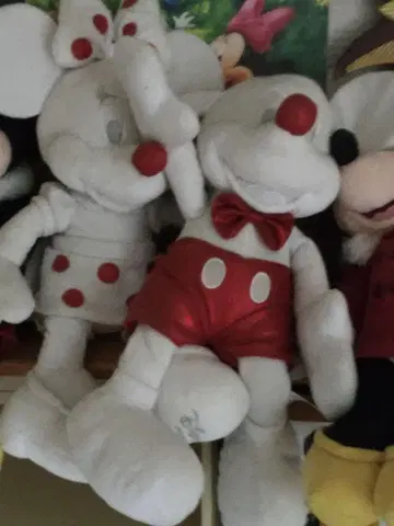 미키 미니 봉제 인형 화이트 레드 약 30cm