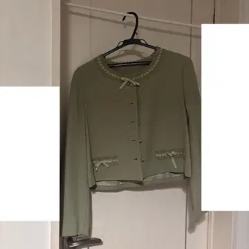 리본 가디건 볼레로 녹색 그린 KETTY