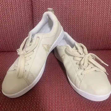 크림색 르꼬끄 스니커즈 25cm