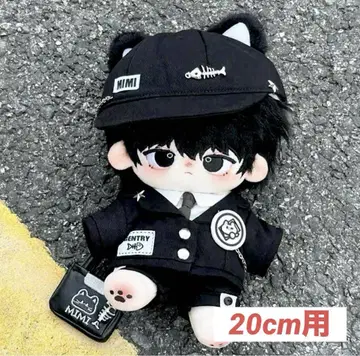 20cm 인형 옷 블랙 고양이 귀 수트 전신 세트 7점 세트