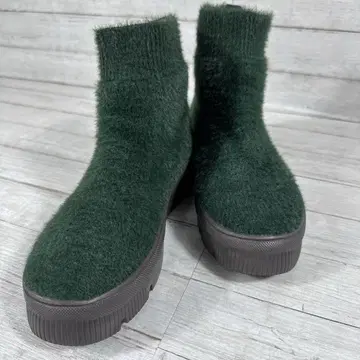 새상품급 Gomu56 니트 삭스 부츠 S 22cm 그린 통굽