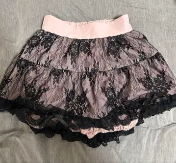 MARS 스커트 레이스 겹침 치마바지 프리메로