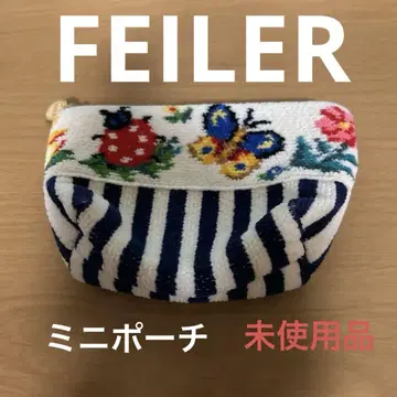 FILLER 스트라이프 자수 파우치