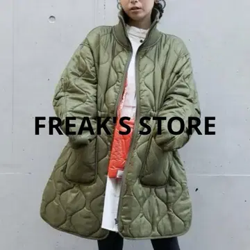 FREAK'S STORE 프릭스스토어 하이넥 리브 퀼트 코트
