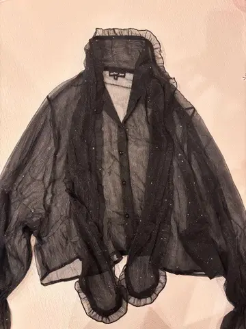 sister jane 블라우스 시어 블랙