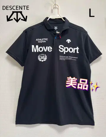 새상품급 데상트 무브스포츠 골프 피케 셔츠 L 흡한속건 블랙 배송비 포함