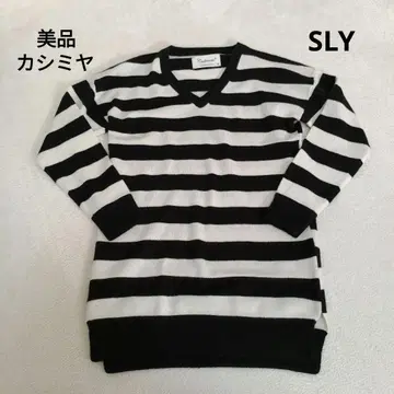 [ 새상품급 ] 스라이 SLY 스웨터 니트 캐시미어 100% 보더