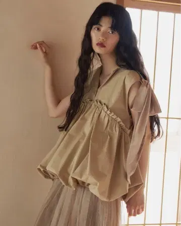 POPPY 벌룬 리본 베스트 아사기니뇨