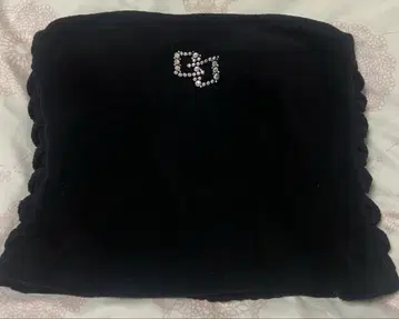 GYDA GG 스톤 파일 뷔스티에 블랙