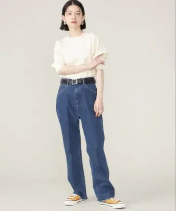 스트레이트 데님 다크 블루
