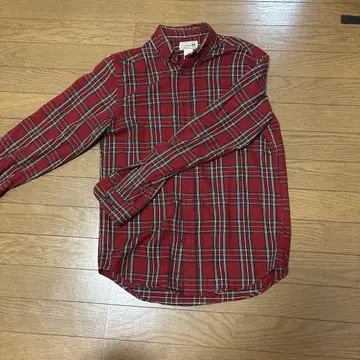 L.L.Bean 100% 코튼 플란넬 셔츠 S 사이즈 레드 계열 체크