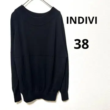 INDIVI 인디비 38 울 블랙 스웨터 월드 상의