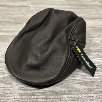 [ 새상품 ] 골든베어 헌팅모자 다크 브라운 양가죽 58cm 신사 골프