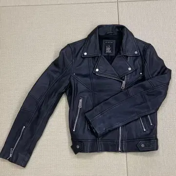 ZARA 블랙 가죽 라이더 자켓 S
