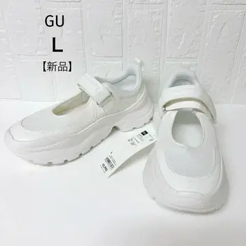 새상품 GU 볼륨 밑창 벨트 스니커즈 화이트 L 사이즈