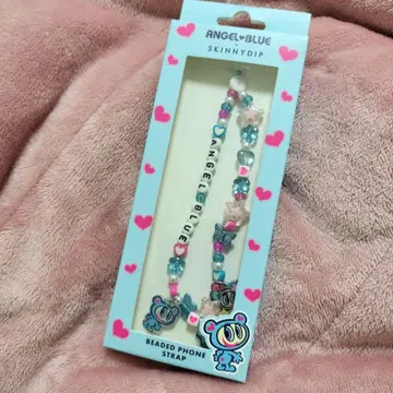 엔젤 블루 스트랩 스마트폰 비즈 나루미야 스키니 딥