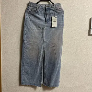 ZARA 라이트 블루 데님 슬릿 롱 스커트 XS