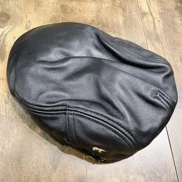 [ 새상품 ] 골든베어 헌팅캡 블랙 양가죽 58cm 신사 골프 천연 가죽